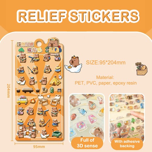 Kapibala 3Dtransparent Jelly Sticker Crystal Decorative Stickers Children's_Q - Afbeelding 12 van 20