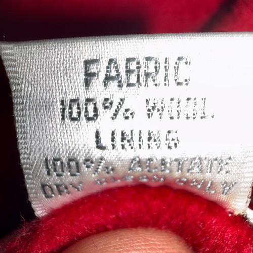 Bryant Park Women’s Size 22 Red Lined 100% Wool Vintage, Long Dress Coat - Picture 7 of 7