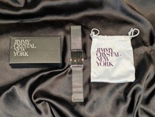 Jimmy Crystal New York Danna Stainless Mesh Jet Black Crystal Silver Bracelet