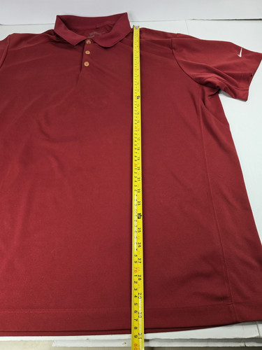 Nike Golf Polo Shirt Uomo XL Marrone Borgogna Dri Fit Tour Performance - Foto 7 di 8