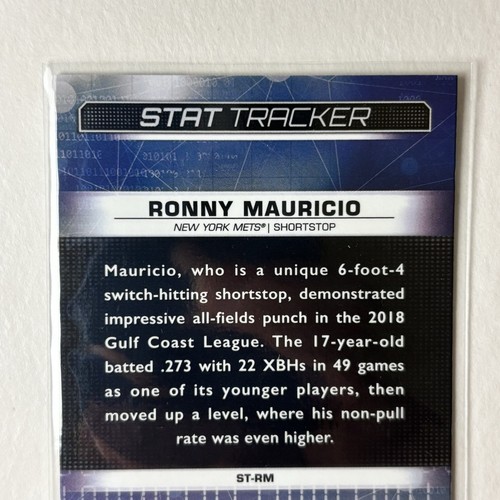 Ronny Mauricio Insert Card  2019 Bowman Chrome Stat Tracker #ST-RM New York Mets - Picture 6 of 7