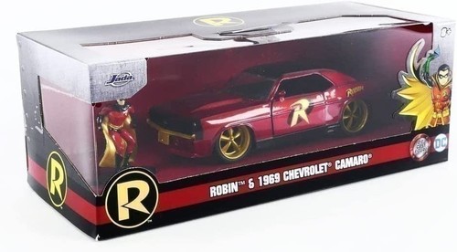 DC Comics 1:32 1969 Chevy Camaro Die-cast Car w/ 1.65" Robin Figure, Toys for... - Picture 4 of 5