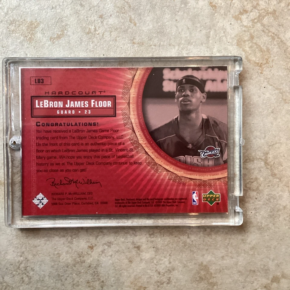 2003-04 Upper Deck Hardcourt Hardcourt Floor LeBron James #LJ-F (MEM, RC) - Image 2 of 2