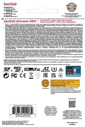 SanDisk Extreme PRO microSD Card + SD Adapter 2TB (for smartphones, action cams, - Picture 4 of 4