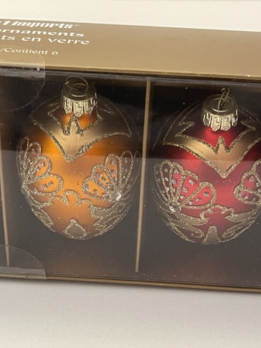 NEU | 6er Set Pier 1 Import Christbaumschmuck Glas Glitzer festlich - Bild 5 von 10