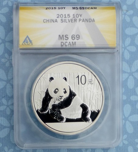 2015 ANACS MS69 D-Cam Chinese Panda 1 Ounce .999 Fine Silver 10 Yuan Coin - Picture 5 of 7