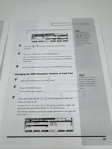 Roland XV-5080 128-Voice Synthesizer Modul Schnellstart Bedienungsanleitung - Bild 3 von 4