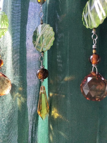 Mushroom Snail Dragonfly Sun Catcher Window Art Boho wood Colorful Beaded - Picture 6 of 10