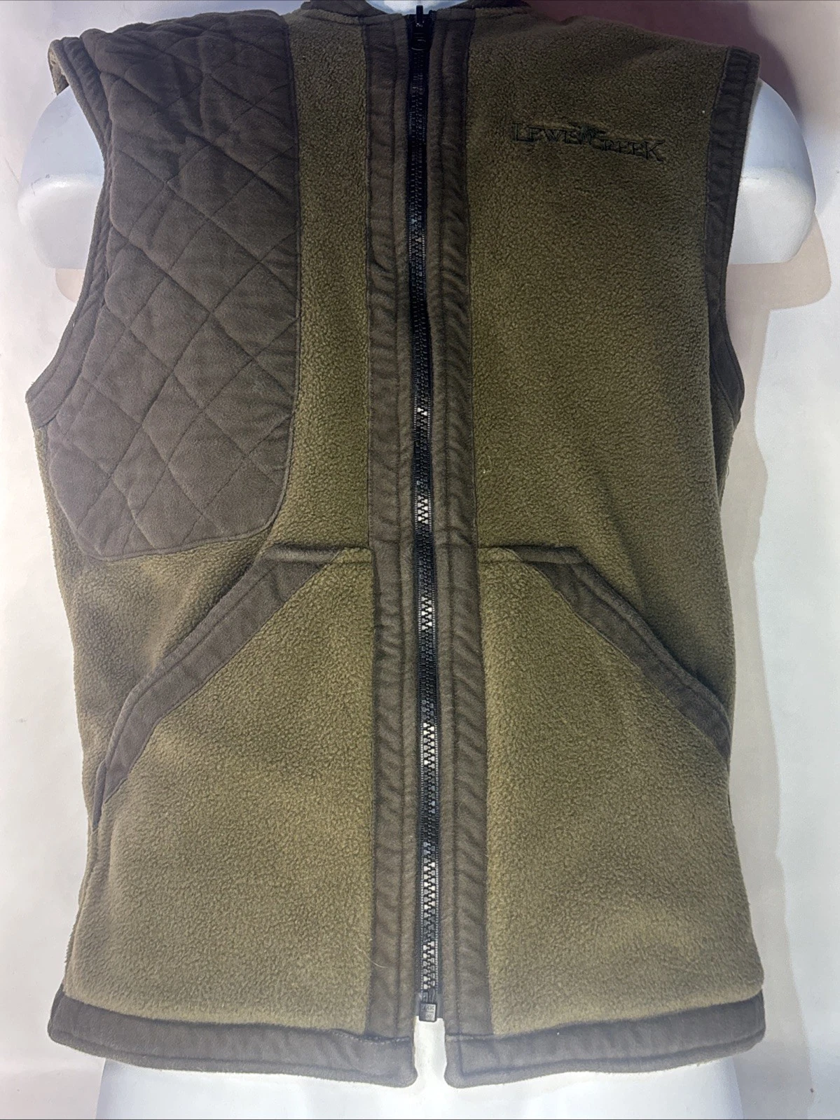 Preowned Lewis Creek Polartec Full Zip Outdoors Fleece Vest Size Small Green