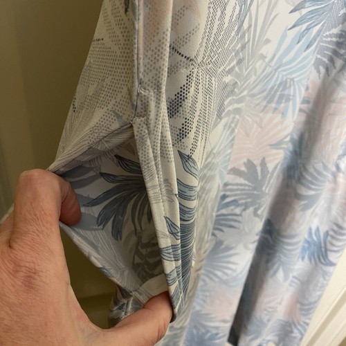 Tahari Long Tank Dress Sz Large Pastel Palm Leaf Stretchy Pockets Boho Resort - Picture 3 of 6