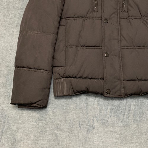 Zara Man gefütterte Jacke Herren Medium schwarz gefüttert durchgehender Reißverschluss Stehkragen Outdoor Winter - Bild 3 von 15
