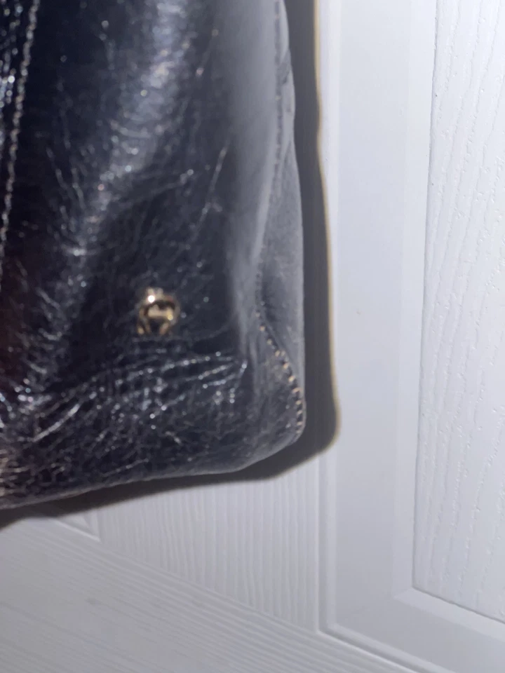  Vintage Etienne Aigner Genuine Soft Leather Large Shoulder Tote Bag Black  - Image 4 of 4