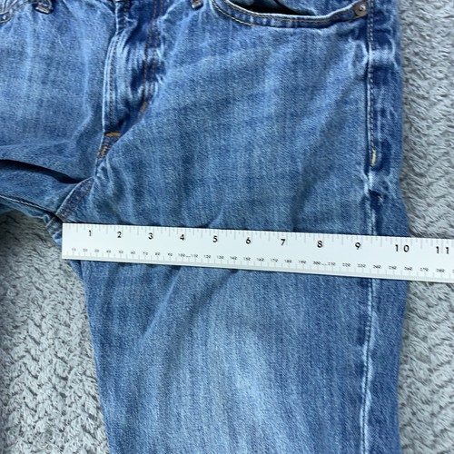 Pantalones de mezclilla Aeropostale calce relajado para hombre 28x30 (se adapta a 29x28) azul pierna recta descoloridos - Imagen 8 de 10