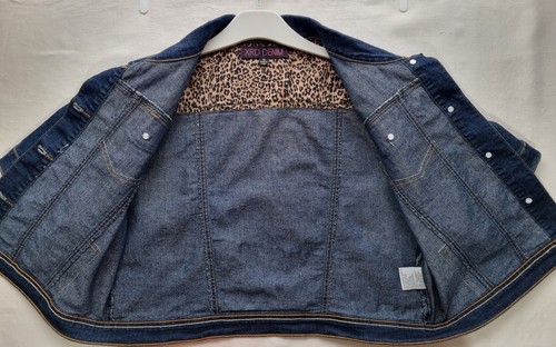 XRD Denim Womens Cropped Denim Jacket Short sleeve 67% Cotton Dark Blue Size 18 - Picture 11 of 15