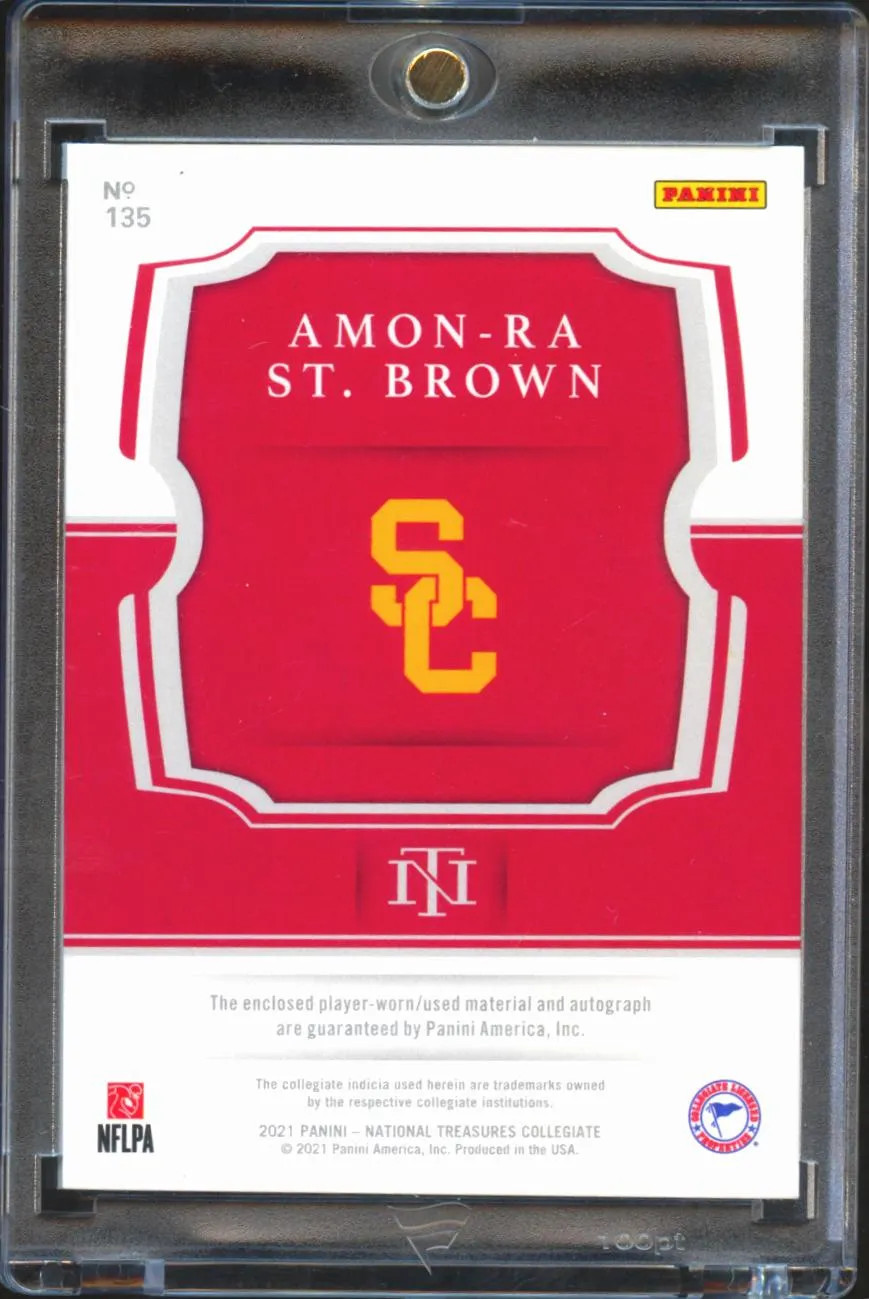 Amon-Ra St. Brown 2021 National Treasures Auto Autograph Patch RC 43/99 USC view 2