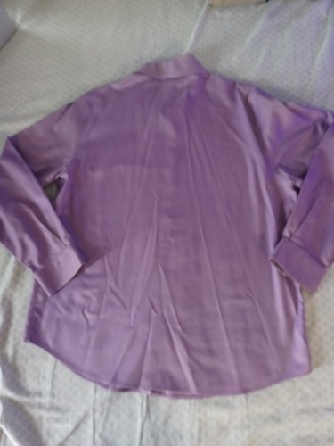Camisa Talbots lavanda abotonada resistente a las arrugas manga larga para mujer talla 14 - Imagen 6 de 6