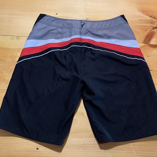 Vintage Rip Curl Board Shorts Y2K Nylon Black Red White Embroidered Surf 36 - Picture 6 of 11