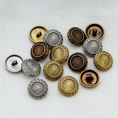 5pcs Radial Engraved Metal Buttons for Sewing & Crafts DIY Decor 15-23mm - Picture 4 of 10