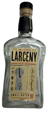 Empty John E. Fitzgerald Larceny Bourbon Whiskey Bottle 750ml   Collectible