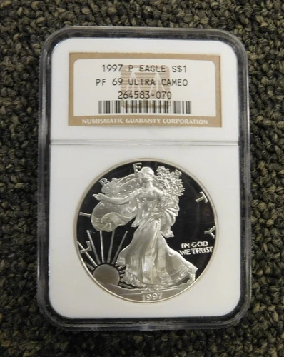 1997-P American Silver Eagle ASE S$1 NGC PF69 PR69 PROOF ULTRA CAMEO UCAM ! 999
