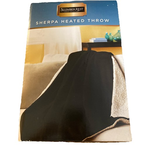 Sunbeam 50x60 Sherpa Heated Throw Blanket 3 Adjustable Heat Settings - Picture 4 of 4
