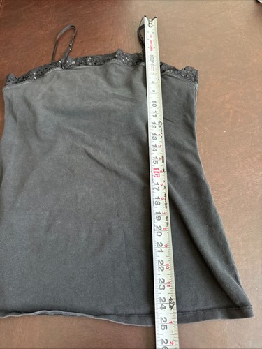 Express Womens Black Lace w/Sequin Trim Camisole L - Picture 5 of 6