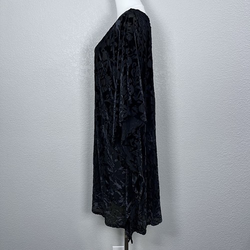 Ellos Damen 18/20 schwarz Burnout Samt durchsichtig Whimsigoth Grunge Poncho Oberteil Übergröße - Bild 7 von 13