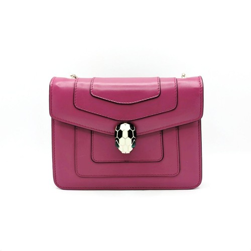 Borsa a tracolla BVLGARI Serpenti catena pelle bordeaux usata - Foto 3 di 12