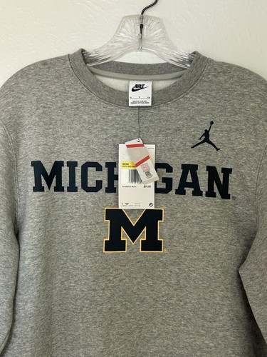 Nike Jumpman University of Michigan grauer Pullover Crew Herren Größe Small - neu mit Etikett - Bild 2 von 16