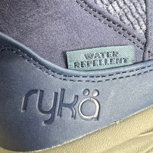 Ryka Noelle Next Academy Blue Leather Water Repellent Wedge Ankle Boots 8.5W - Picture 12 of 16
