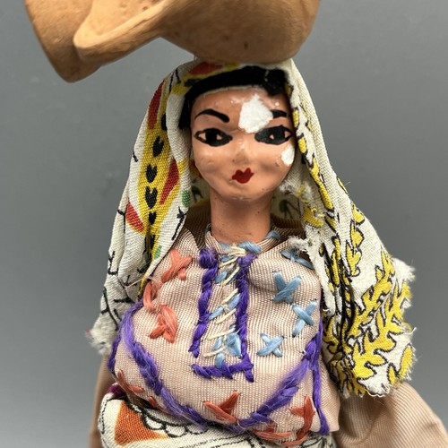 Doll Traditional Costume X2 Middle East Bedouin Hand Made 16cm Vintage - Picture 3 of 11