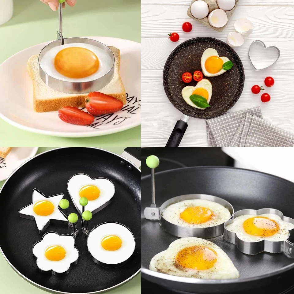 Pancake Form 4 Stücke Spiegeleiform Faltbar Spiegeleierformen für die Pfanne ... - Bild 4 von 4