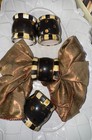 Lot of 4 Mackenzie Childs Napkin Rings Ceramic Black Tie Courtly Stripe