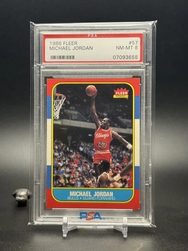 1986 Fleer #57 Michael Jordan RC PSA 8 Chicago Bulls Old School PSA Label