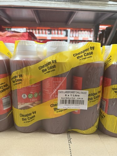 6 X Chef's Larder Sweet Chilli Dipping Sauce 1 Litre Chips Wings Burger Chicken - Bild 2 von 2