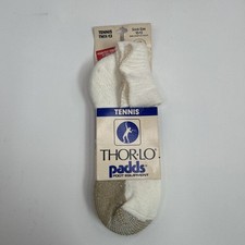VTG Socks 10-13 Thorlo Padds Tennis TMX-13 White Low Acrylic NOS 1990s 80s USA