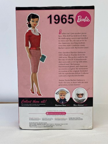 MATTEL BARBIE R4471 MY FAVORITE CAREER STUDENT TEACHER REPRODUCTION DOLL NRFB - Picture 3 of 4