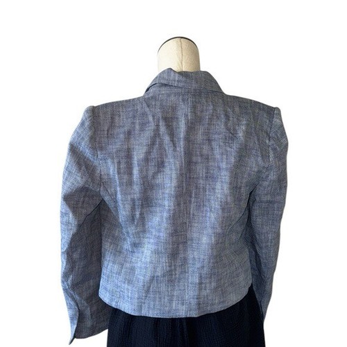 Neu ohne Etikett Zara blau Twill zweireihig Cropped Blazer Blogger Favorit Large - Bild 12 von 12