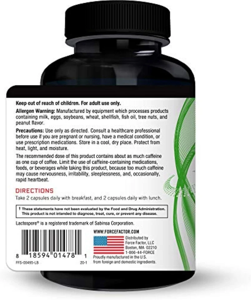 FORCE FACTOR ProbioSlim - Soporte digestivo y de peso, 120 cápsulas para hombre/mujer Foto 4 de 4