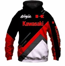 Kawasaki Hoodie 3D Team Racing All Over Printed For Gift Hot Trend Black Red