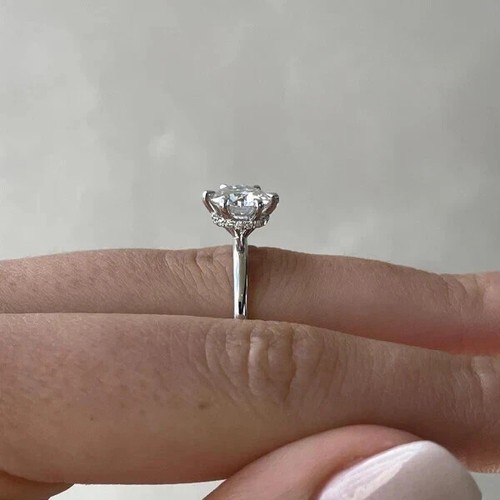 Round Cut Lab Grown 2.50Ct Diamond Wedding Ring IGI Certified 950 Platinum - Picture 4 of 10