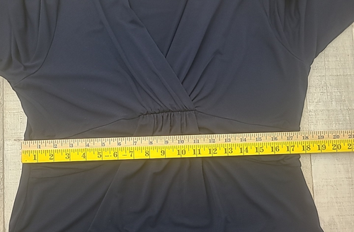 Talbots Women's Dress Sz XL Navy Blue 3/4 Sleeves V-Neck Empire Waist See Photos - Picture 8 of 13