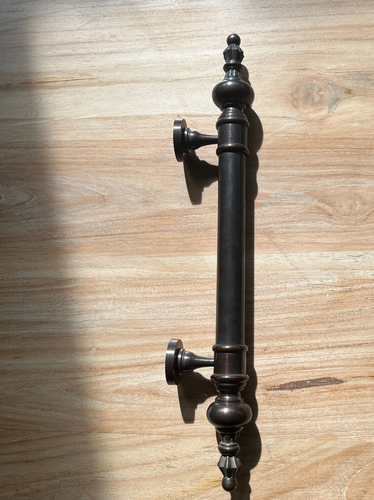 large 50cm DOOR handle pull solid SPUN DARK aged brass old style hollow 19 " - Picture 5 of 13