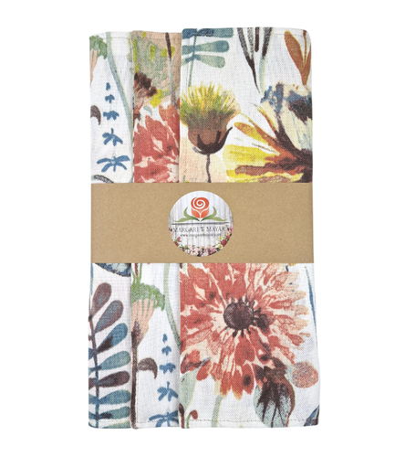 Handmade placemats - FLORAL WATERCOLORS ZEBEDEE 43x29.5 cm Set of 2 - Picture 4 of 7