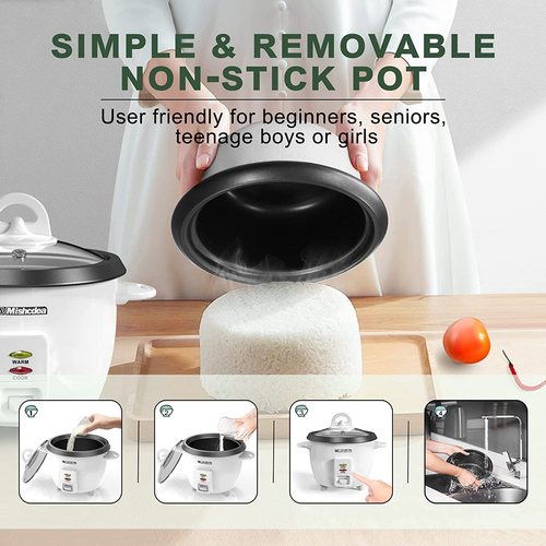 Rice Cooker 10 Cups Uncooked & Food Steamer (20 Cooked), Electric Rice Cooker Fa - Bild 5 von 12