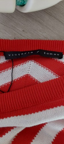 Neu mit Etikett Victoria Tomas drapiertes gestreiftes Top mit einer Schulter Größe 42  - Bild 6 von 11