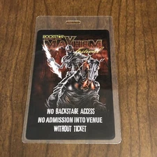 Rockstar Energy Drink Mayhem Festival VIP No Backstage Pass Laminate