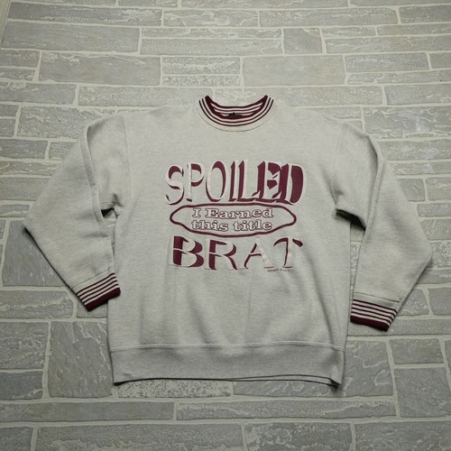 VINTAGE Spoiled BRAT Sweatshirt Womens Large Cotton Blend Puff Print 90s Grunge - Foto 2 di 7
