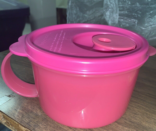 Tupperware Crystalwave mikrowellengeeignet heiße Suppentasse oder kaltes Eis neu rosa - Bild 1 von 3