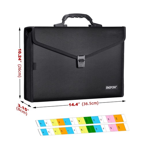 Accordian File Organizer Fireproof Expanding File Folder Filing Briefcase wit... - Picture 4 of 8